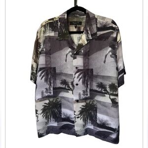 Rag & Bone Avery Print Camp Shirt  Cali Skate Excellent Size XXL